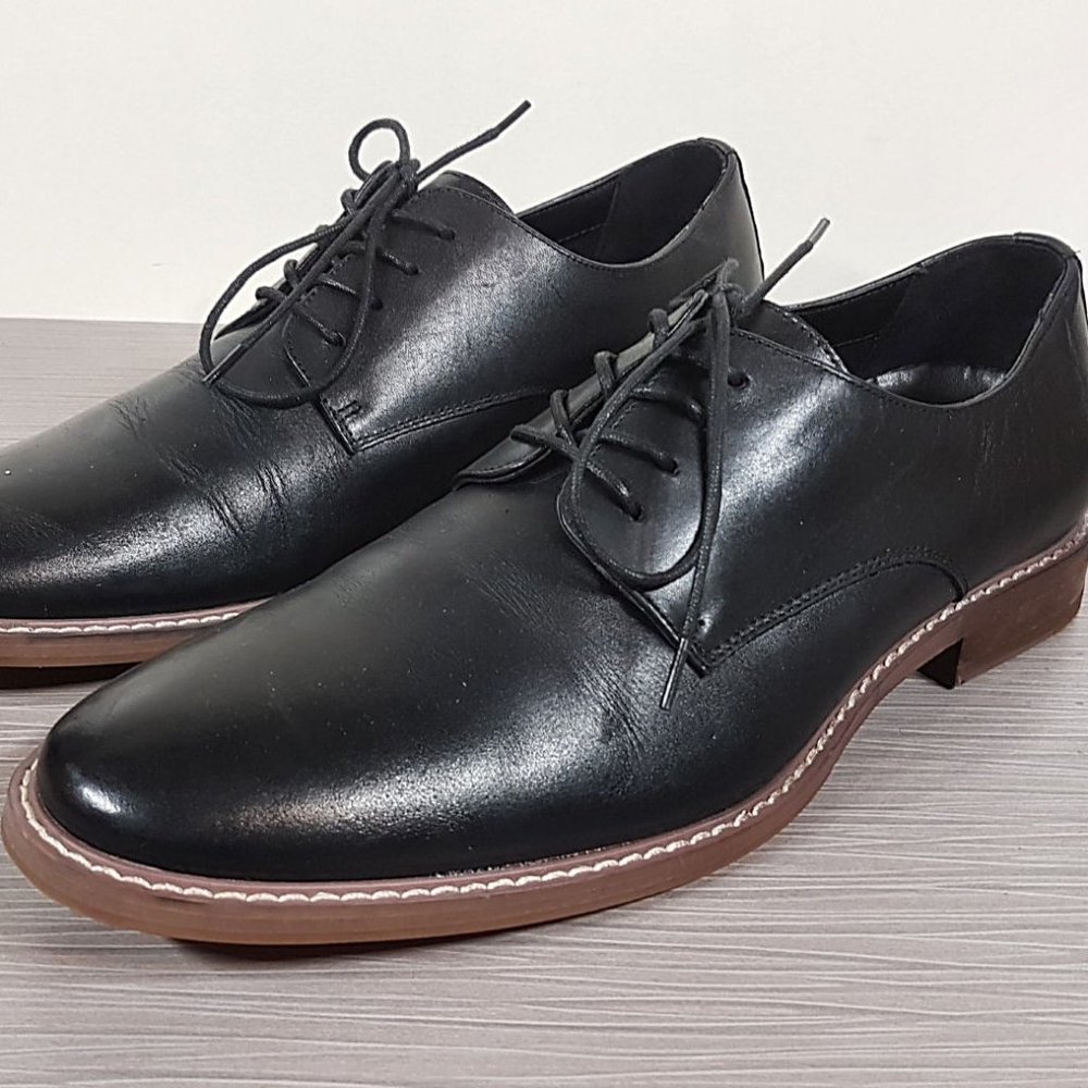 The Rail Everett Plain Toe Derby, Black Leather, Mens Size 8-8.5 / 42